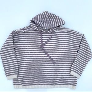 Main Strip Lavender and Cream Stripe Hoodie, L